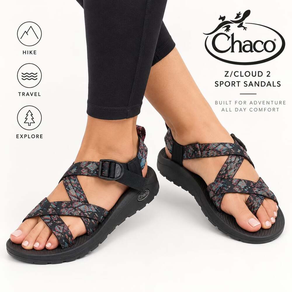 Chaco Women’s Z/Cloud 2 Sport Sandals Size 5 Trace Eclipse Hiking Outdoor Shoes